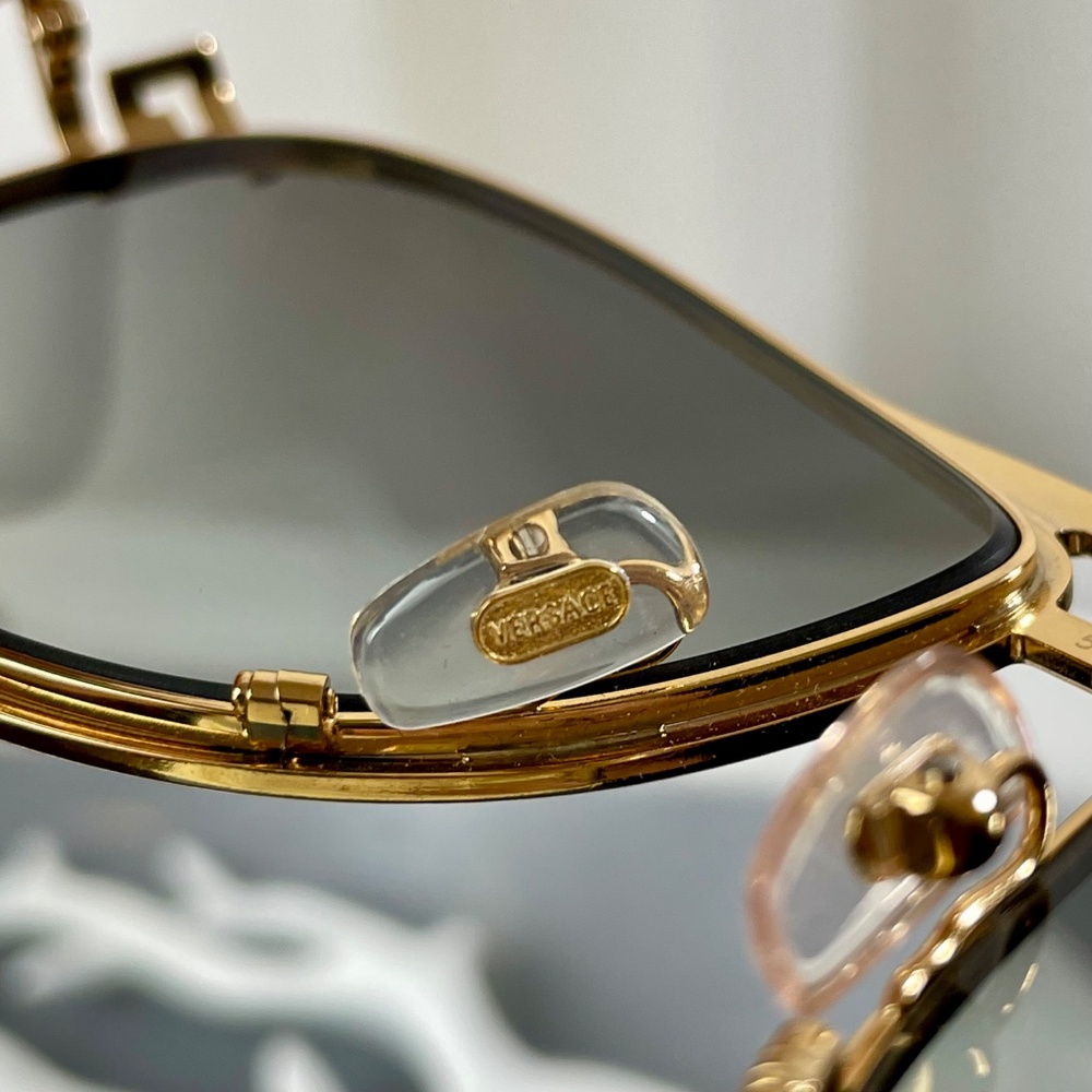 Versace Gold Crystal Aviator Sunglasses - Picture 11 of 12